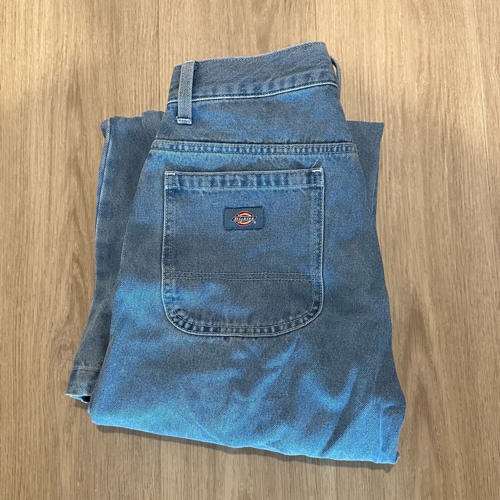 Dickies™ Men’s Loose Fit Double Knee Jeans (Light Denim) (30x32)